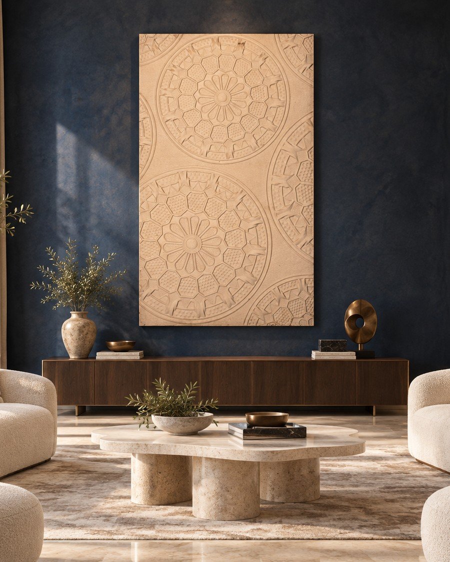Radial Mandala relief panel